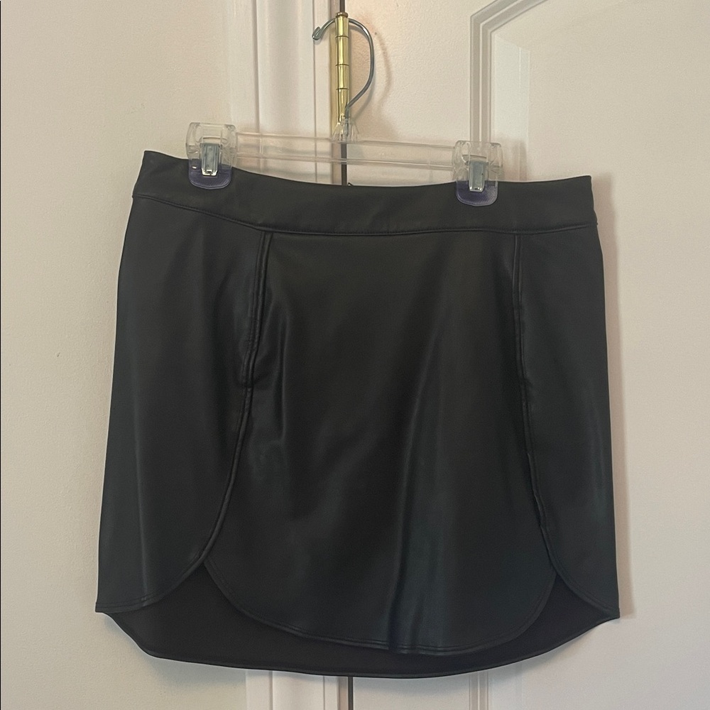 Black Faux Leather Mini Skirt